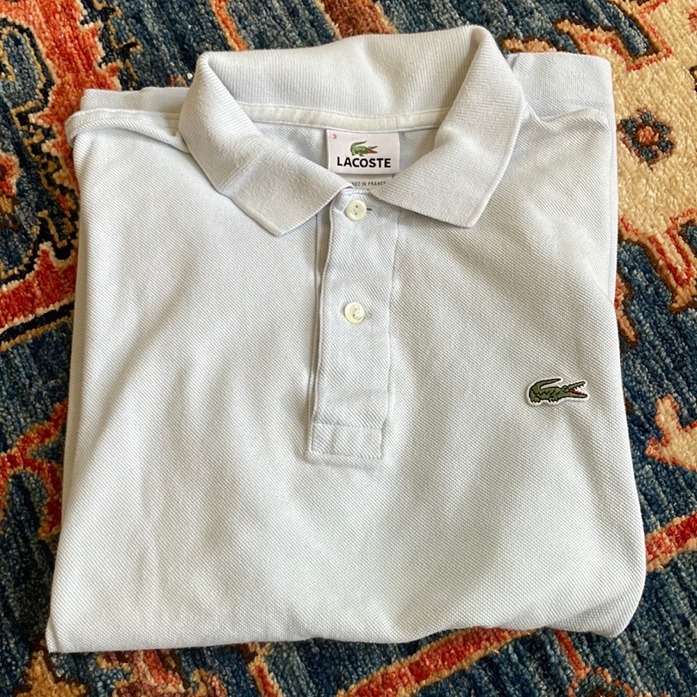 Light blue Lacoste boys polo size 3